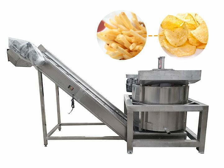 Fried food de-oiling machine