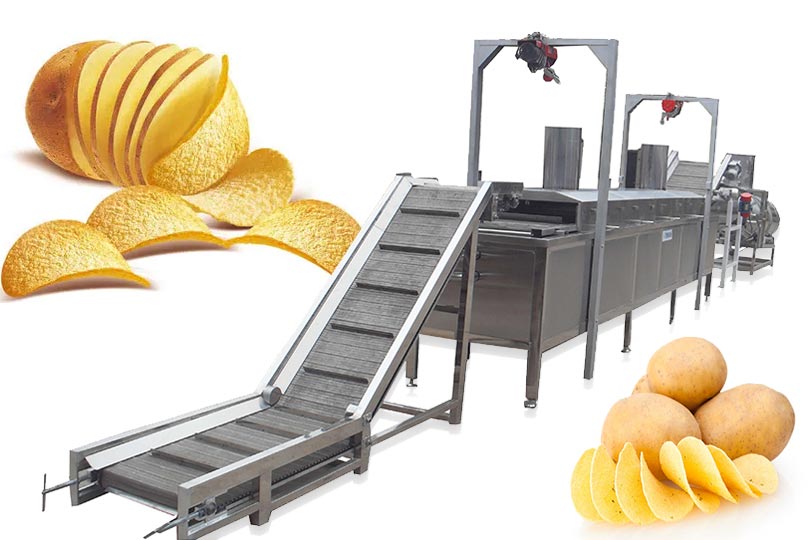 Planta procesadora de patatas fritas totalmente automática.