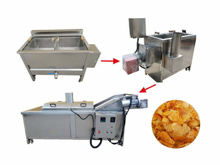 Three kinds of potato chips frying machine