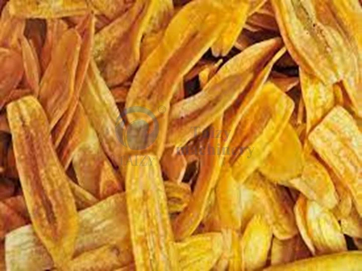 Long strips of banana chips